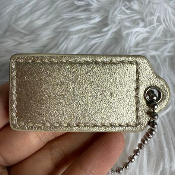 2.5" COACH Gold Fob Bag Charm Hang tag Hangtag - Picture 2 of 4